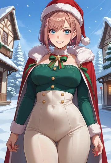 nijisanji,suzuhara_lulu,Christmas,dress  - AI generated anime art