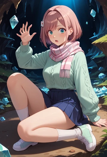 nijisanji,suzuhara_lulu,spring,student uniform,knit sweater  - AI generated anime art