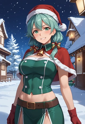 kantai_collection,suzukaze_(kancolle),Christmas,dress  - AI generated anime art