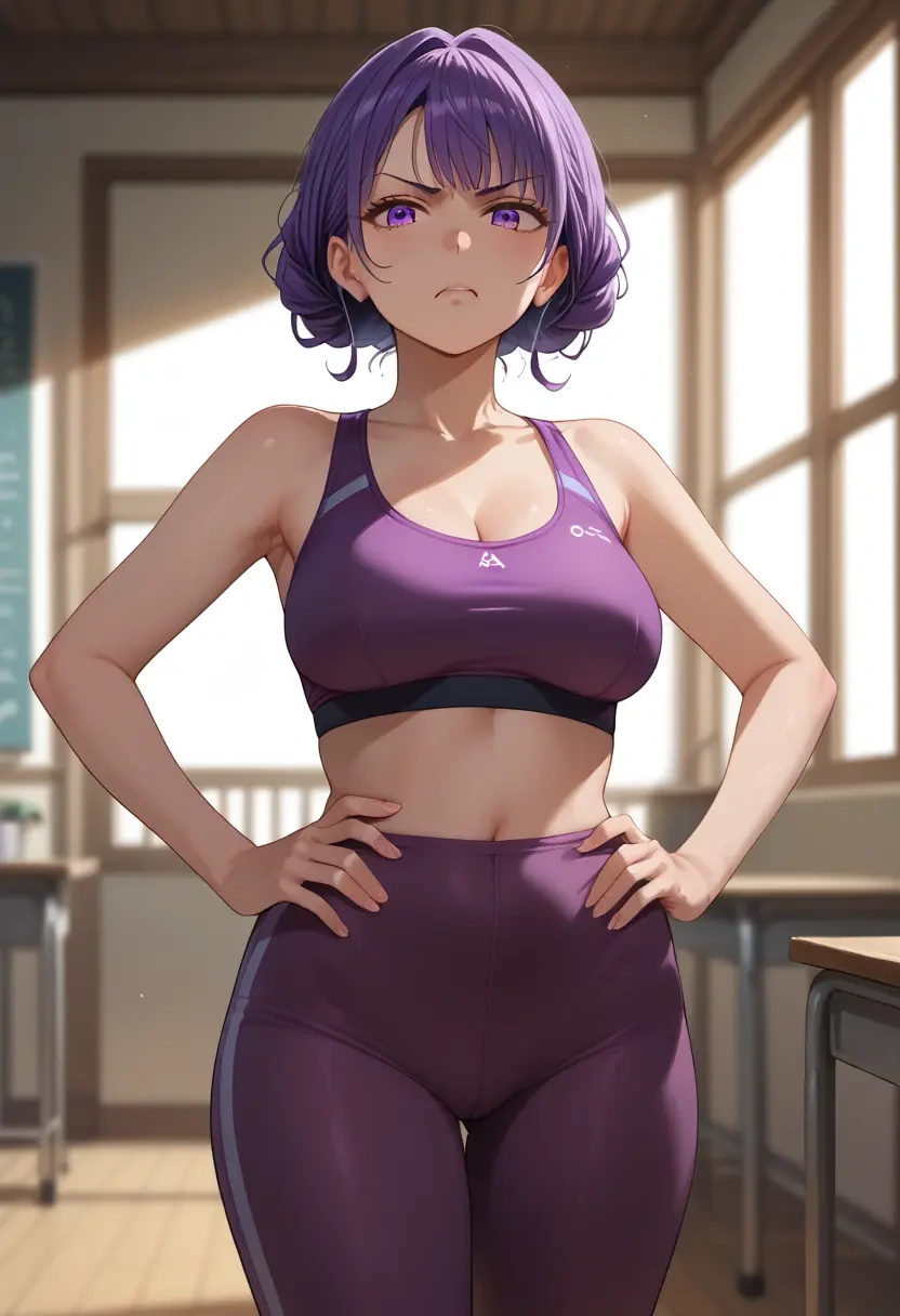 new_game,suzukaze_aoba,yoga shorts, bra  - 