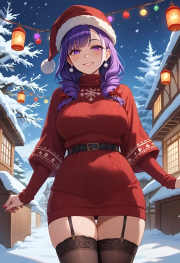 new_game,suzukaze_aoba,sweater,stockings,Thigh garters  - AI generated anime art