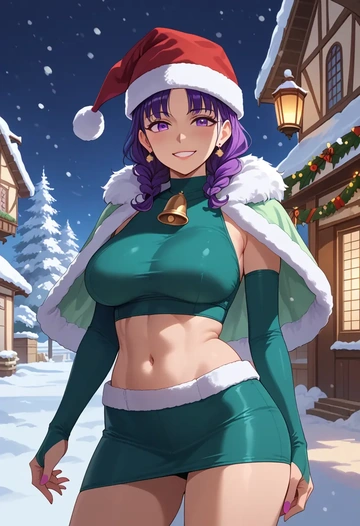 new_game,suzukaze_aoba,Christmas,dress  - AI generated anime art