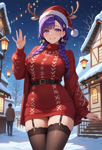 new_game,suzukaze_aoba,sweater,stockings,Thigh garters  - AI generated anime art