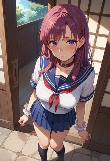 new_game,suzukaze_aoba,sailor, uniform  - AI generated anime art