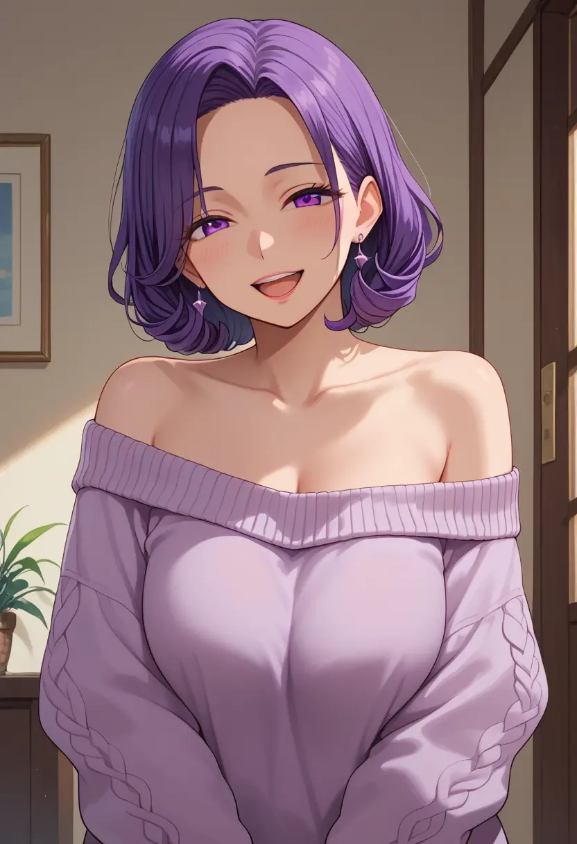 new_game,suzukaze_aoba,sweater,off-shoulder,collar  - 