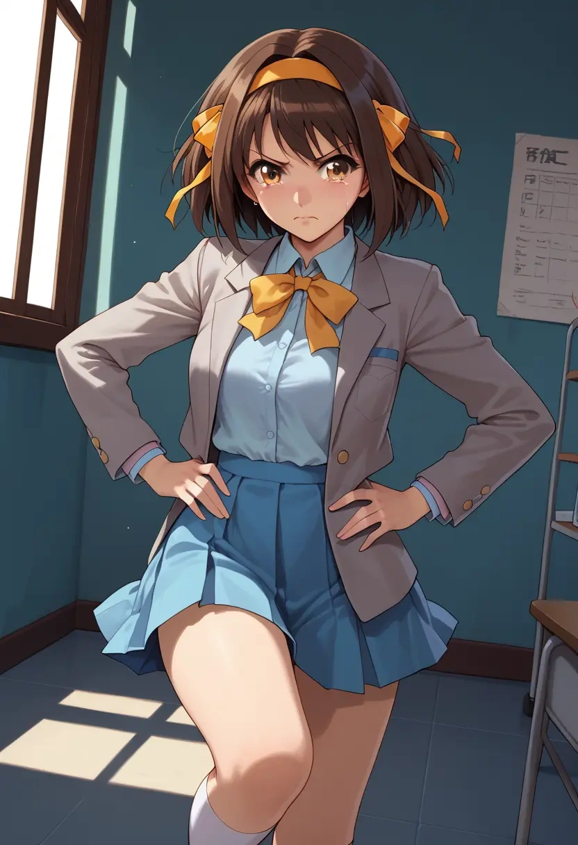 suzumiya_haruhi_no_yuuutsu,suzumiya_haruhi,winter,student uniform,blazer  - 