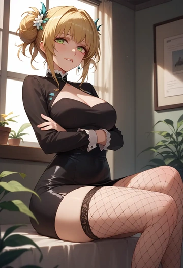 arknights,suzuran_(arknights),secretary,stockings,sexy, panties  - AI generated anime art