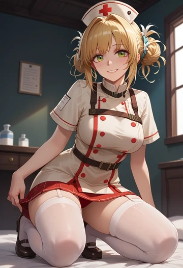 arknights,suzuran_(arknights),nurse,stockings,sexy,panties  - AI generated anime art