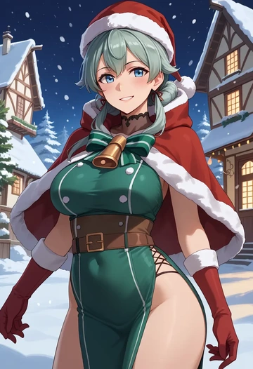 kantai_collection,suzutsuki_(kancolle),Christmas,dress  - AI generated anime art