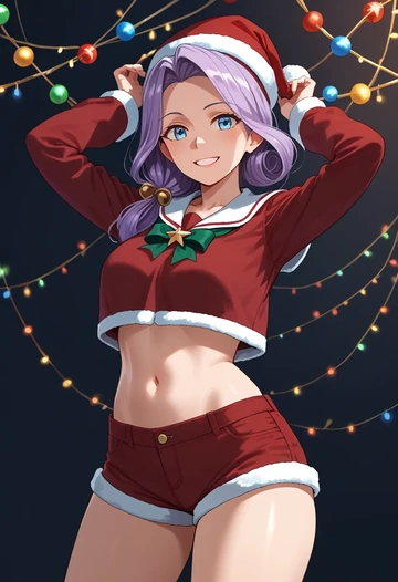 kantai_collection,suzutsuki_(kancolle),Christmas,red velvet shorts  - AI generated anime art