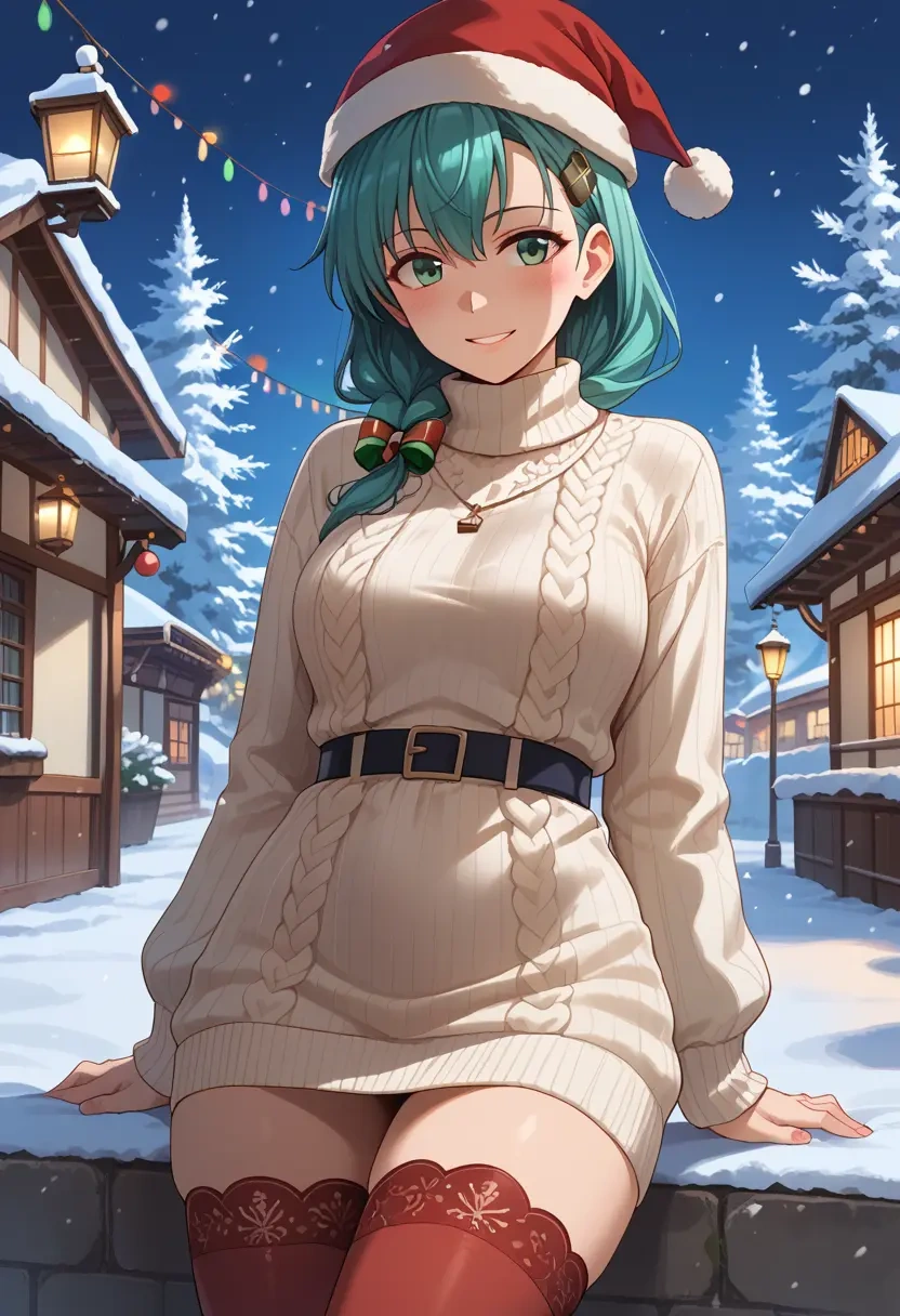 kantai_collection,suzuya_(kancolle),Christmas,sweater dress,stockings  - 