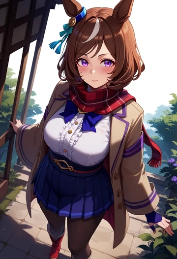 umamusume,symboli_rudolf_(umamusume),winter,student uniform,fur-trimmed coat  - AI generated anime art