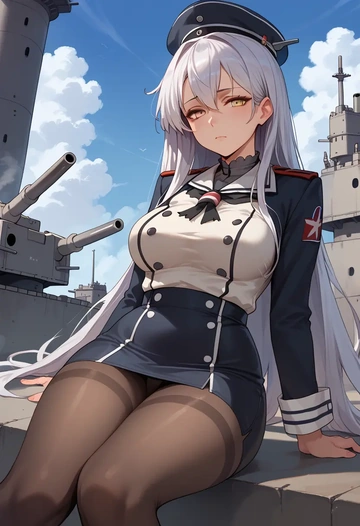 kantai_collection,ta-class_battleship,shorts, pantyhose  - AI generated anime art