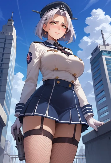 kantai_collection,ta-class_battleship,mini skirt, stockings  - AI generated anime art