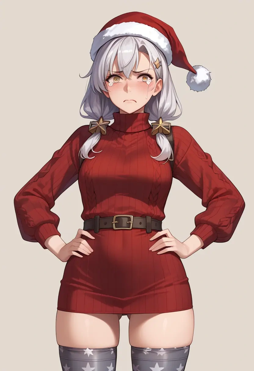 kantai_collection,ta-class_battleship,Christmas,sweater dress,stockings  - 