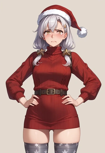 kantai_collection,ta-class_battleship,Christmas,sweater dress,stockings  - AI generated anime art