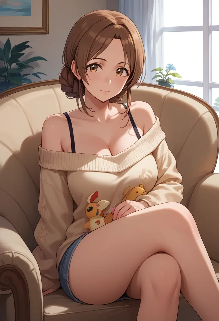 idolmaster,tachibana_arisu,off-shoulder,sweater  - 