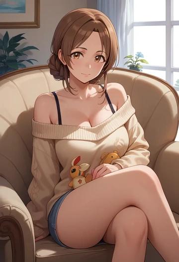 idolmaster,tachibana_arisu,off-shoulder,sweater  - AI generated anime art