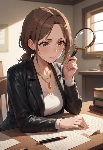 idolmaster,tachibana_arisu,detective  - AI generated anime art