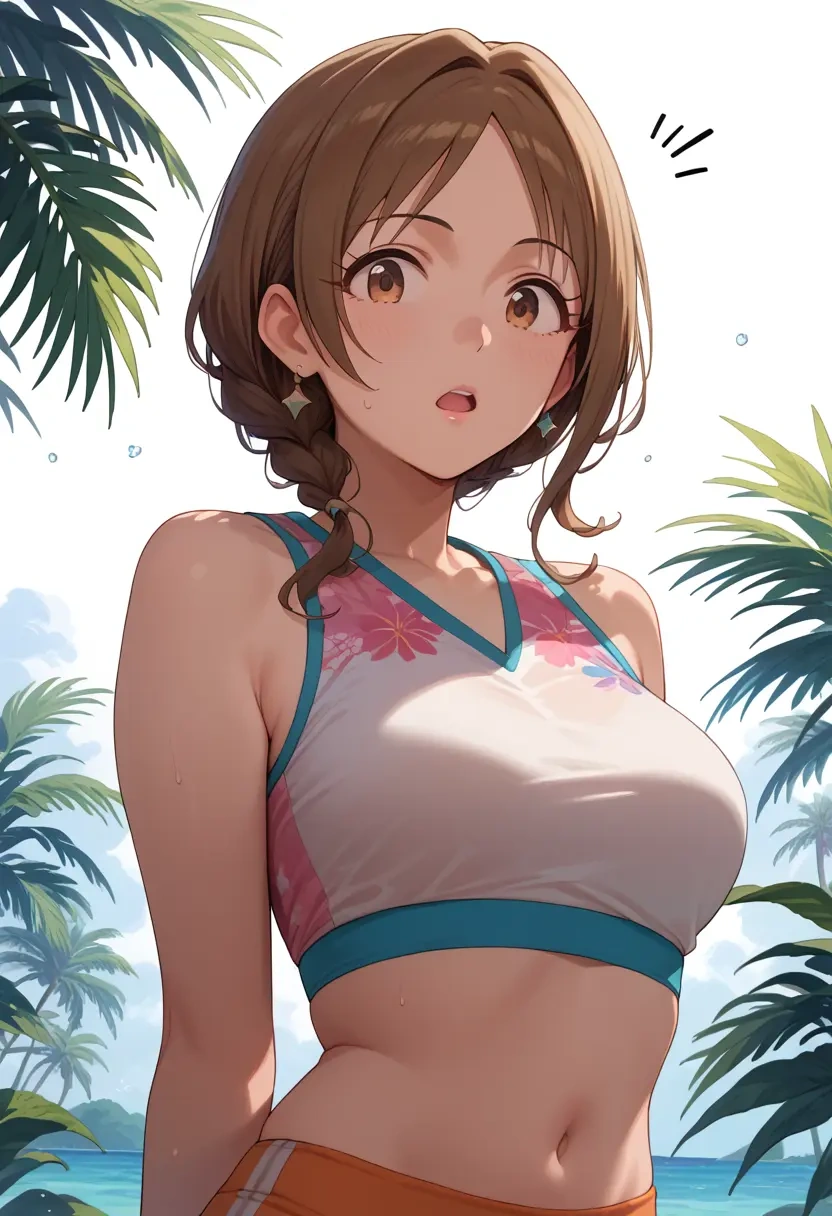 idolmaster,tachibana_arisu,sports crop,high-waisted shorts  - 