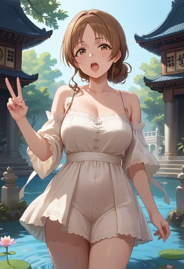 idolmaster,tachibana_arisu,silk slip dress  - AI generated anime art