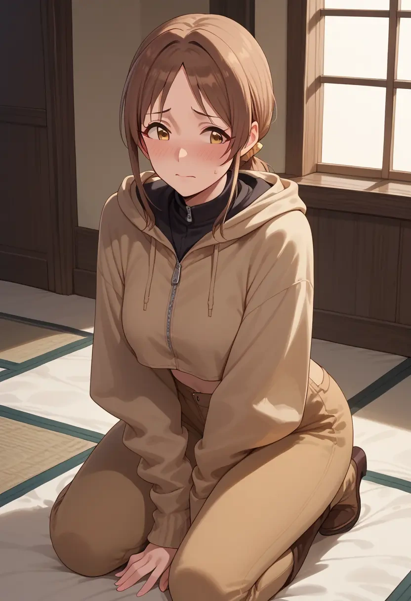 idolmaster,tachibana_arisu,crop hoodie,shorts  - 