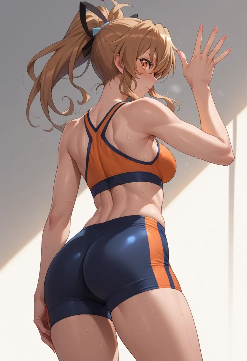 senki_zesshou_symphogear,tachibana_hibiki_(symphogear),yoga shorts  - 