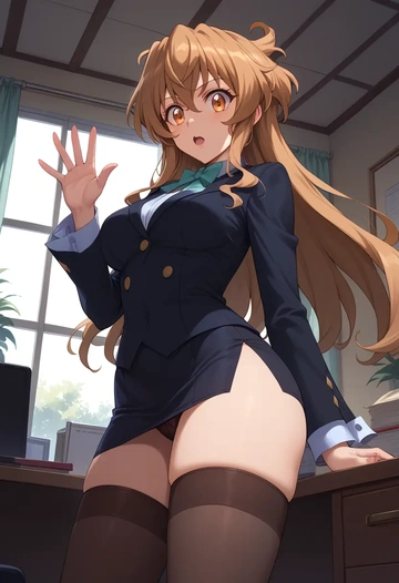 senki_zesshou_symphogear,tachibana_hibiki_(symphogear),secretary, stockings  - AI generated anime art