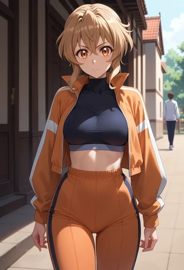 senki_zesshou_symphogear,tachibana_hibiki_(symphogear),athletic,track suit  - AI generated anime art