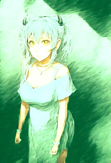 senki_zesshou_symphogear,tachibana_hibiki_(symphogear),tie-dye shirt,dolphin shorts  - AI generated anime art