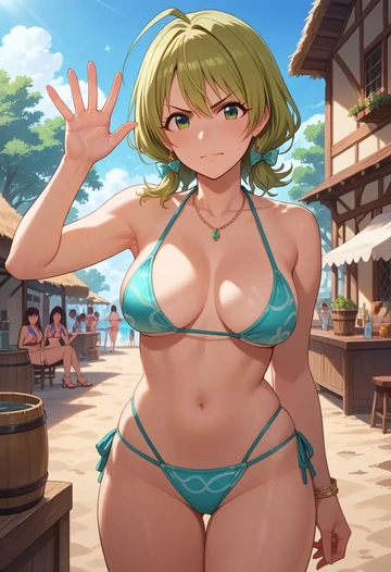 idolmaster,tada_riina,bikini  - AI generated anime art