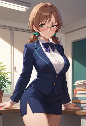 idolmaster,tada_riina,OL, glasses,  - AI generated anime art