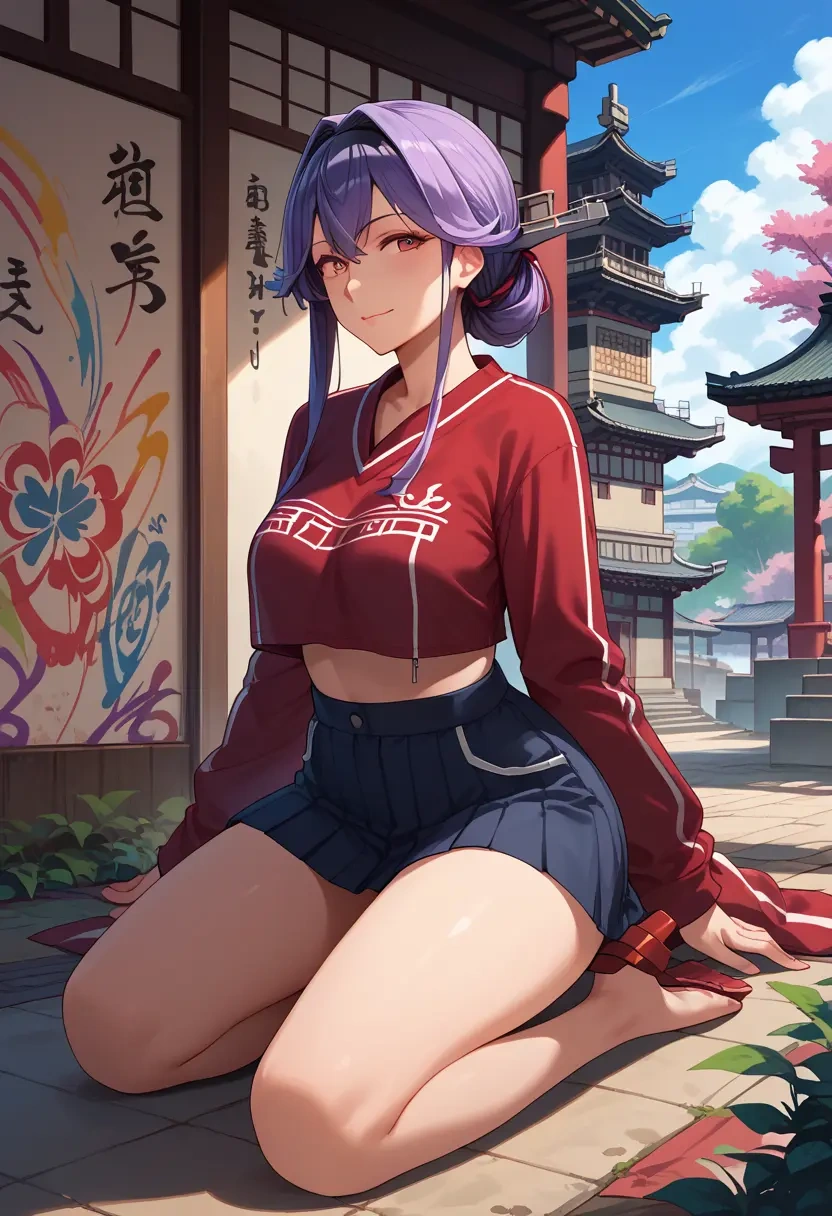 kantai_collection,taigei_(kancolle),cropped graffiti sweatshirt,dolphin shorts  - 