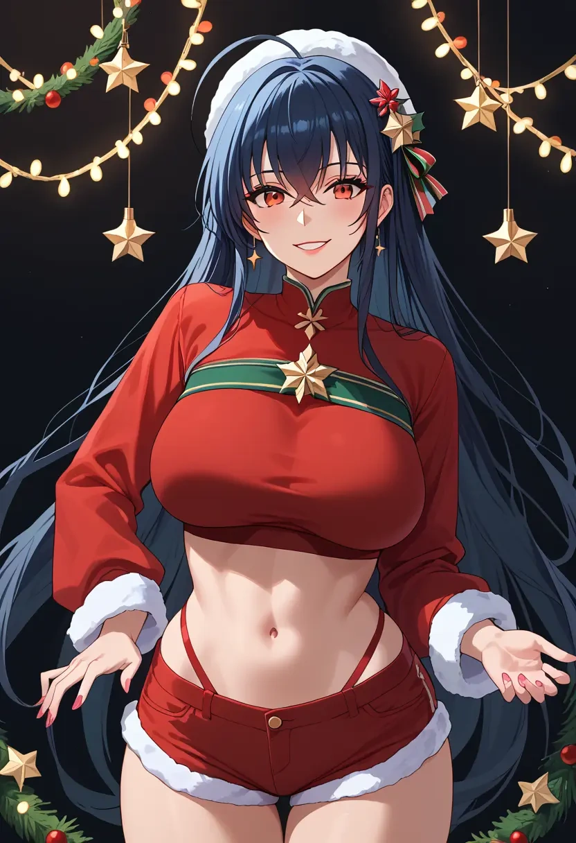 azur_lane,taihou_(azur_lane),Christmas,red velvet shorts  - 