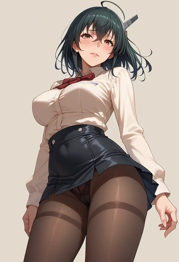 kantai_collection,taihou_(kancolle),shorts, pantyhose  - AI generated anime art