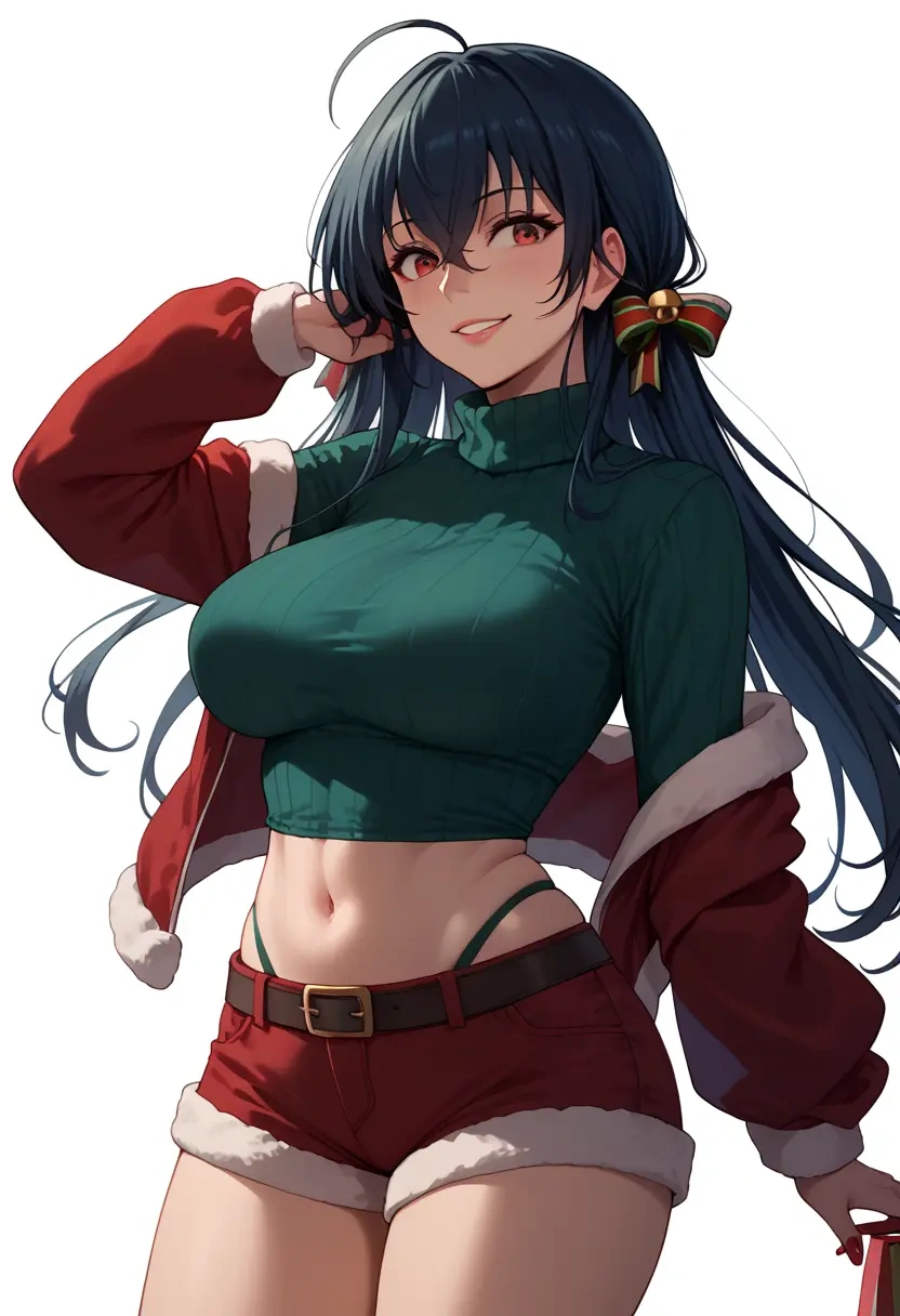 kantai_collection,taihou_(kancolle),Christmas,red velvet shorts,turtleneck sweater  - 