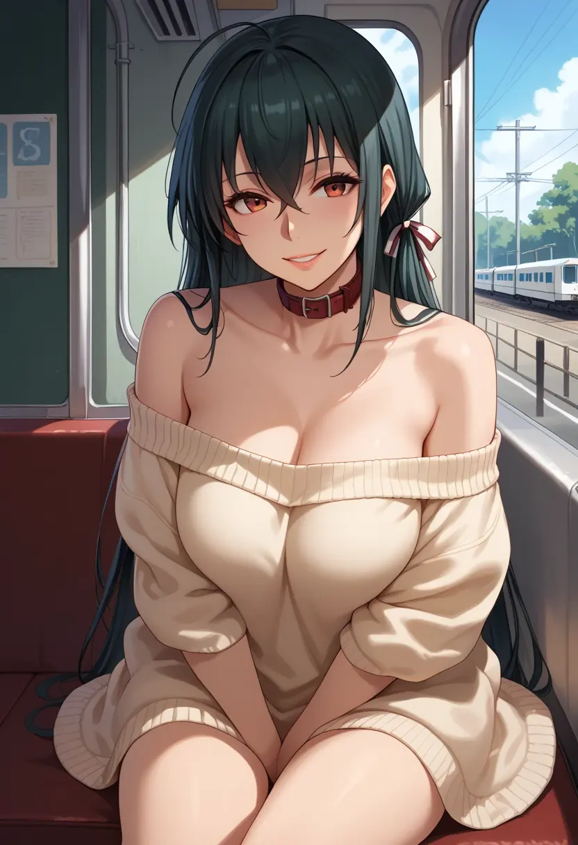 kantai_collection,taihou_(kancolle),sweater,off-shoulder,collar  - 