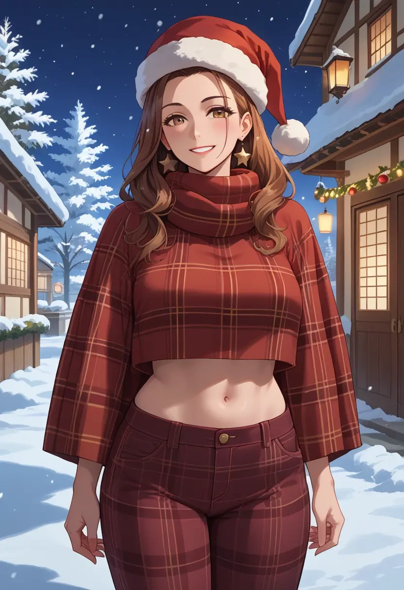 k_on,tainaka_ritsu,Christmas,plaid trousers  - 