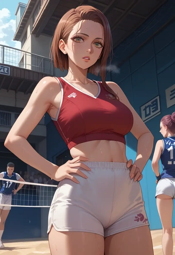 k_on,tainaka_ritsu,volleyball uniform  - AI generated anime art