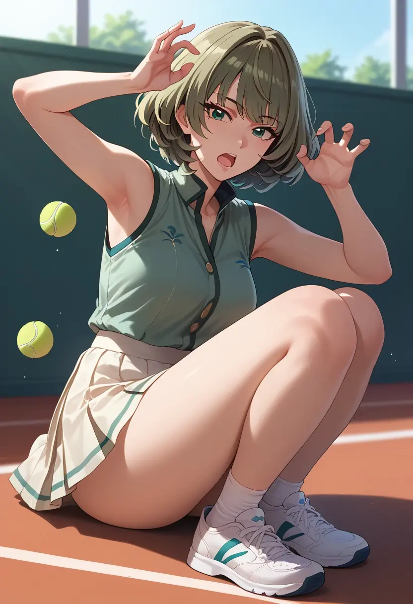 idolmaster,takagaki_kaede,tennis skirt  - 