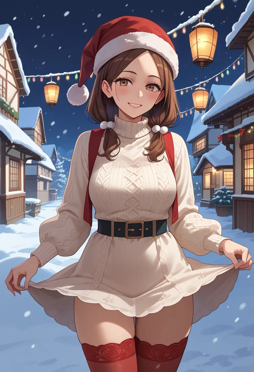 karakai_jouzu_no_takagi_san,takagi_san,Christmas,sweater dress,stockings  - 