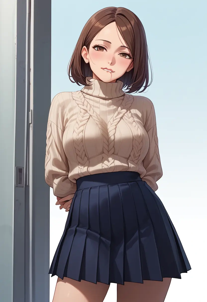 karakai_jouzu_no_takagi_san,takagi_san,sweater,cropped,pleated midi skirt  - 