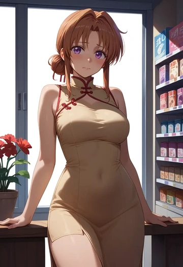 lyrical_nanoha,takamachi_nanoha,qipao  - AI generated anime art