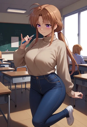 lyrical_nanoha,takamachi_nanoha,teacher  - AI generated anime art