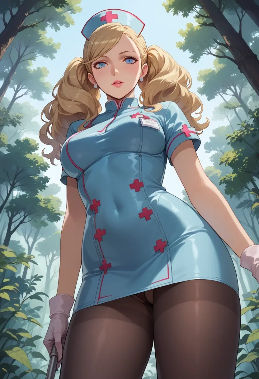 persona,takamaki_anne,nurse pantyhose,mini skirt, sexy  - 