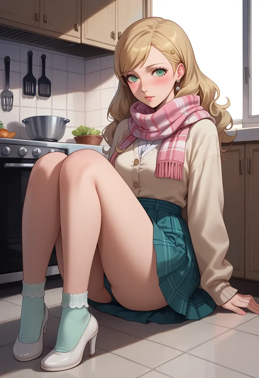 persona,takamaki_anne,spring,student uniform,light cardigan  - 