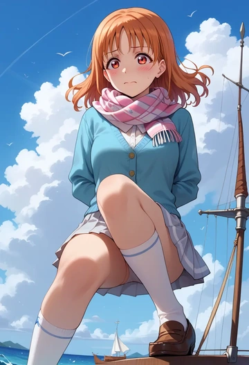 love_live,takami_chika,spring,student uniform,cardigan  - AI generated anime art