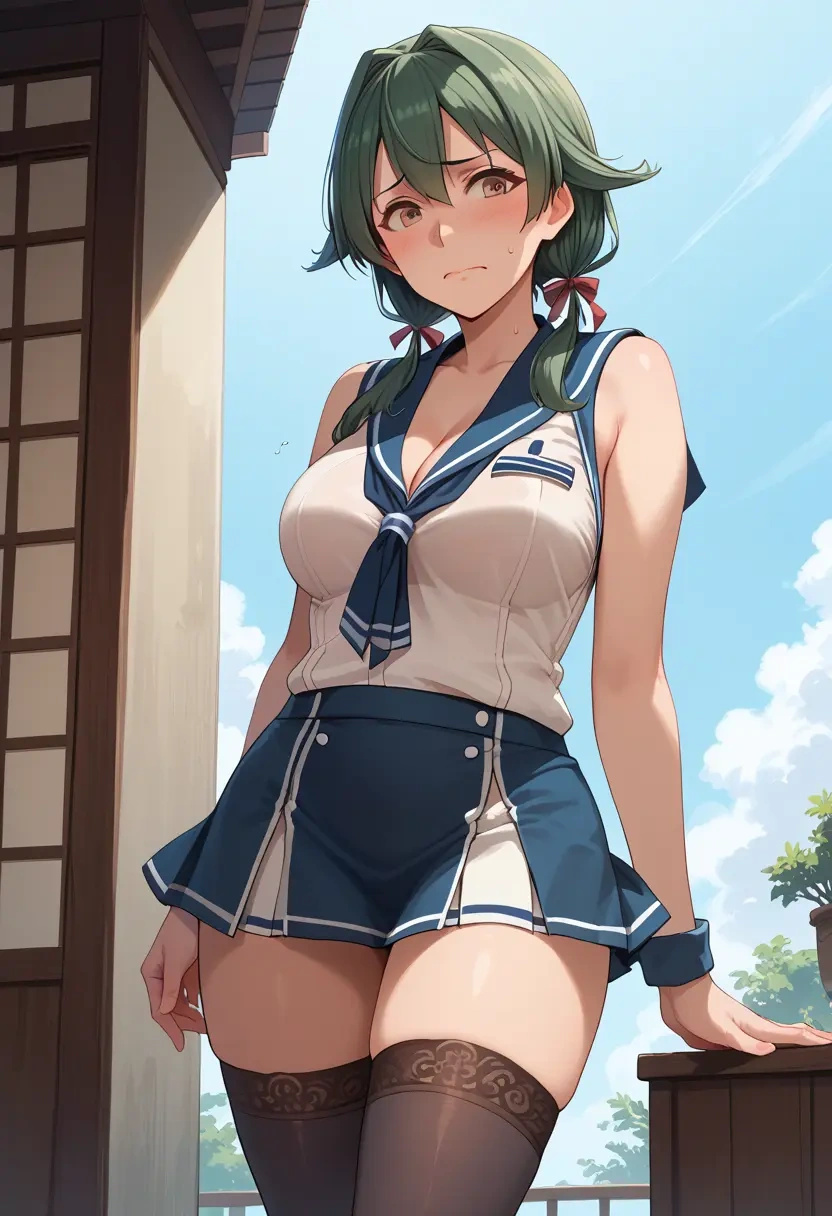 kantai_collection,takanami_(kancolle),mini skirt,stockings  - 