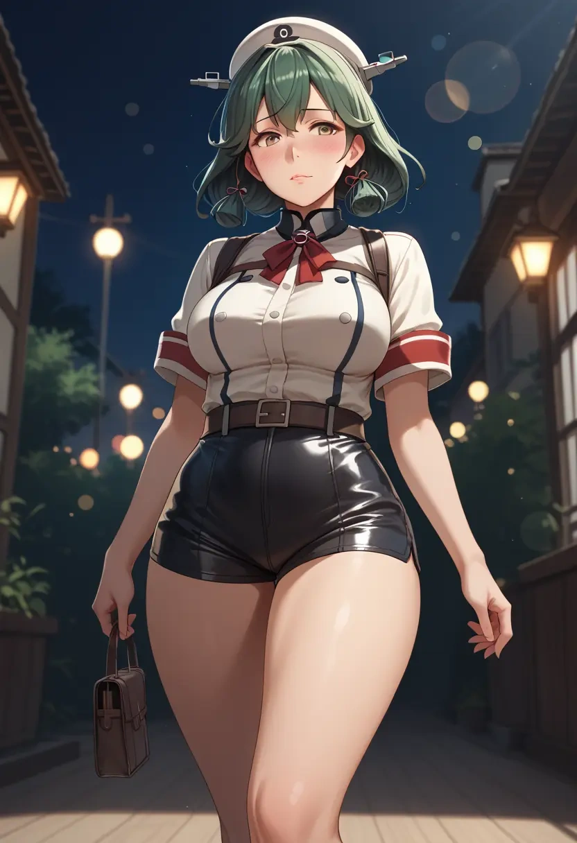 kantai_collection,takanami_(kancolle),leather,shorts  - 