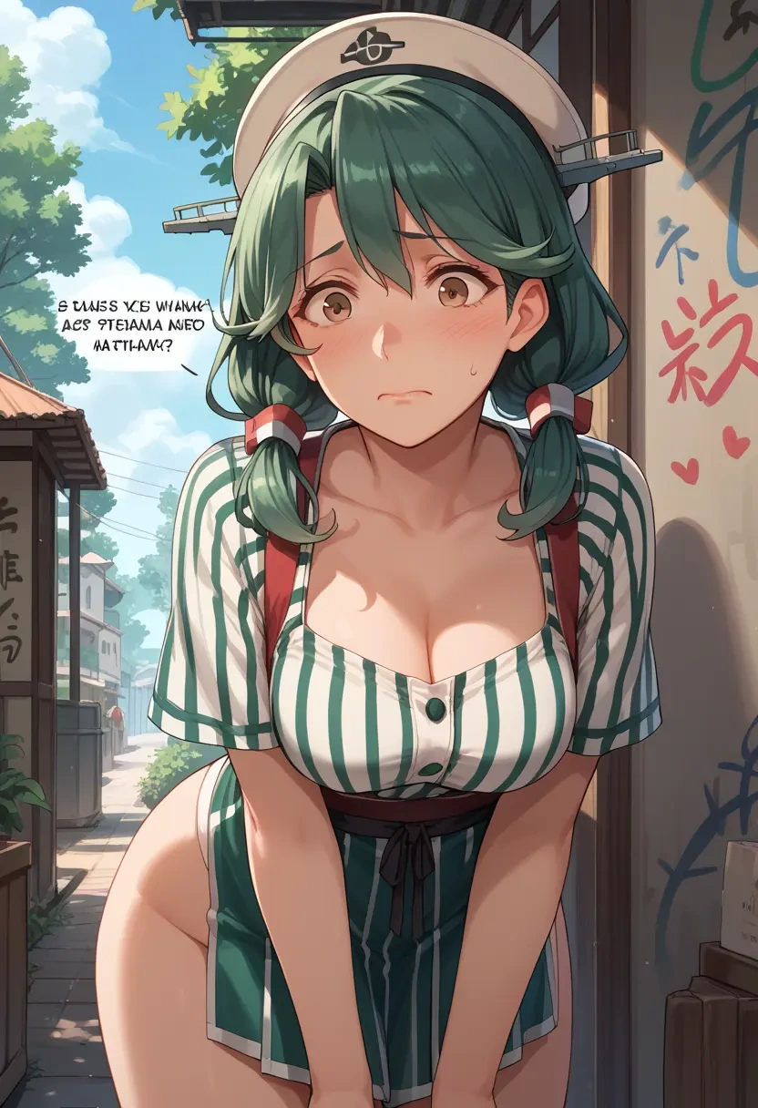 kantai_collection,takanami_(kancolle),striped graffiti blouse,dolphin shorts  - 